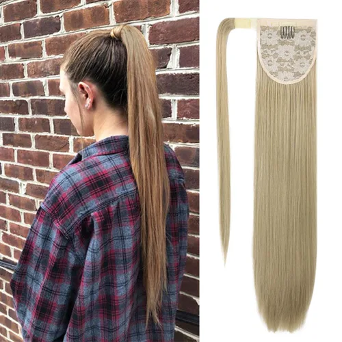 Vista 34 de SEIKEA Extensión de cola de caballo con clip alrededor del cabello lacio para mujer (12 pulgadas, negro)