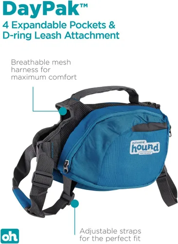 Vista 5 de Kyjen Outward Hound The Quick Release - Mochila para perros (surtido, mediano)