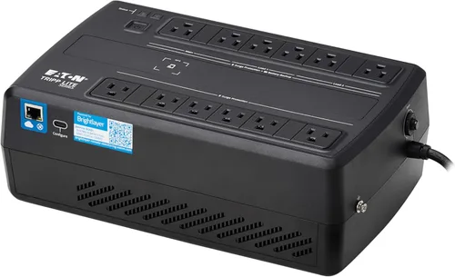Vista 10 de Tripp Lite Serie UPS conectado a la nube de 750 VA de respaldo y protector de sobretensiones, gestión remota y monitoreo, 450 W, 12 tomas, AVR, UPS