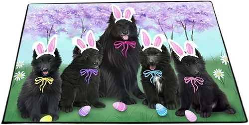 Vista 25 de Doggie of the Day Belgian Shepherd Dogs Floor Mat - 4th of July Independence Day - Best Dog Doormat - Protector Decor - Unique Portrait Art