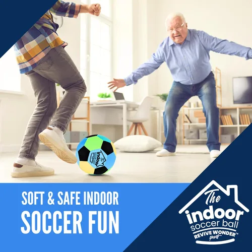 Vista 6 de La Pelota Interior — Pelota de Fútbol de Espuma Suave Acolchada Tamaño 4 para Niños (Edad 3+) — Pelota de Casa Esencial o Regalo de Fútbol