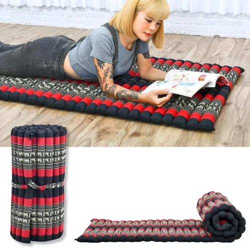 Vista 49 de Leewadee - Colchón de piso plegable - Futón japonés enrollable -Alfombra de tatami triple pliegue - Cama de piso para invitados - Colchón de camping