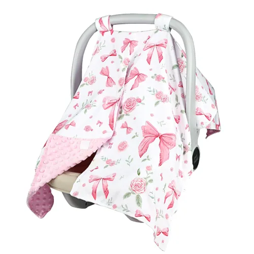 Vista 8 de Peekaboo - Funda para asiento de automóvil para bebé, niñas, niños, mamás, lactancia, manta para bebé, mariposa