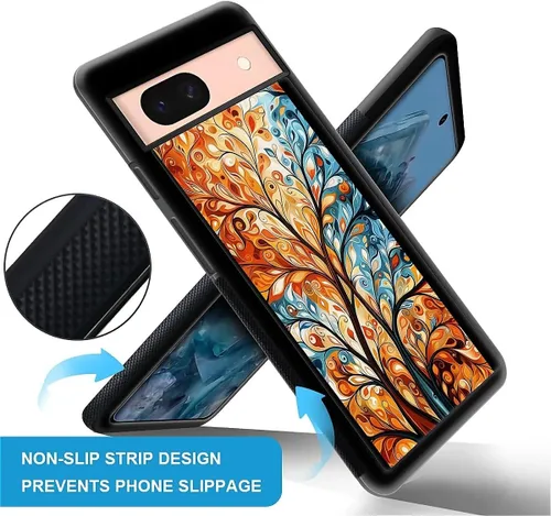 Vista 1601 de Compatible con Google Pixel 4A 5G Mobile Case Creative Acrylic Panel trasero Silicona Protección Grip especialmente diseñado para Google Pixel 4A 5G