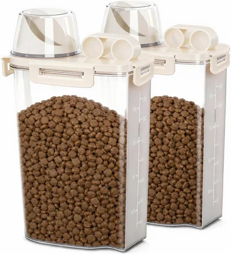 Vista 9 de Contenedor hermético de almacenamiento de alimentos para perros y gatos de Blanco brillante