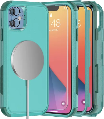 Vista 14 de Diverbox Funda para iPhone 11 [A prueba de golpes] [A prueba de caídas] [Protector de pantalla de vidrio templado], Funda de teléfono de Protección