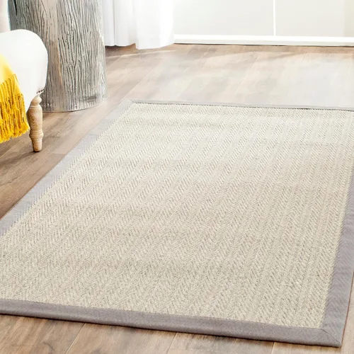 Vista 9 de SAFAVIEH Natural Fiber Collection NF444A - Alfombra decorativa de 2 pies 6 pulgadas x 4 pies, diseño de sisal de espiga de borde de espiga, fácil