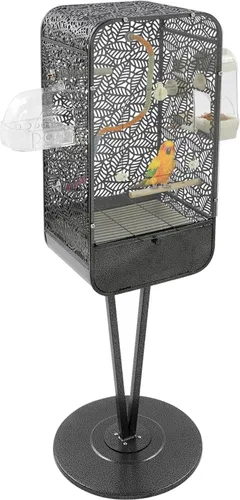 Vista 26 de Jaula de pájaro de metal,Jaulas grandes para periquitos para loro,Cockatiel Estilo-11