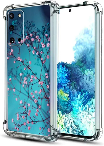 Vista 13 de Funda para Galaxy S20 FE 5G, protección contra caídas de flores de mariposa azul, a prueba de golpes, carcasa protectora de cuerpo completo
