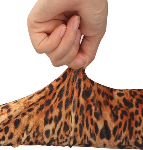 Vista 12 de BXT Guantes largos de terciopelo con estampado de leopardo y cebra para mujer, accesorios de disfraz de Halloween