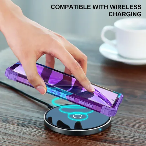 Vista 7 de Hocase para Galaxy S23 Ultra, Funda Protectora Híbrida de Dos Capas de Plástico Duro y Silicona Blanda Resistente a Golpes para Samsung Galaxy S23
