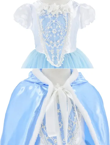 Vista 6 de Party Chili Disfraz de princesa para niñas con accesorios para niñas pequeñas