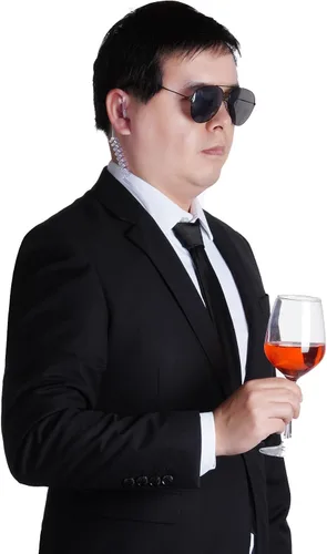 Vista 6 de Sucrain Juego de 6 gafas de sol negras con tapones para los oídos, portador de anillo para disfraz de Halloween
