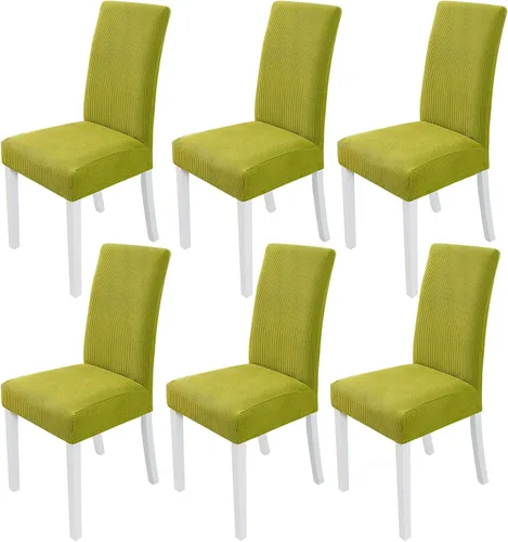 Vista 12 de PETCUTE Fundas elásticas para sillas de comedor, fundas elásticas antideslizantes para sillas de comedor, color gris, paquete de 2