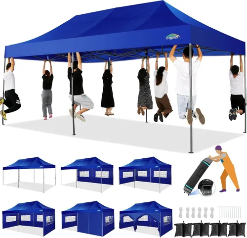 Vista 56 de COBIZI Tienda de campaña desplegable de 6.6 x 6.6 pies, toldo resistente, fácil de instalar, impermeable, para exteriores, fiestas, playa, jardín