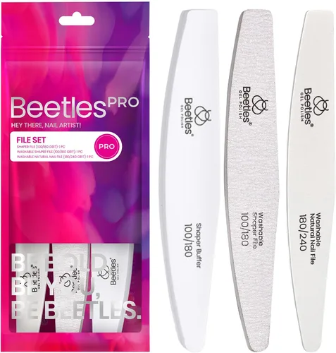 Vista 9 de Beetles - Lima de Uñas de Vidrio para Uñas Naturales Paquete de 3 – Limas de Uñas de Vidrio de Doble Cara con Estuche Grabado Cuidado Suave de Uñas