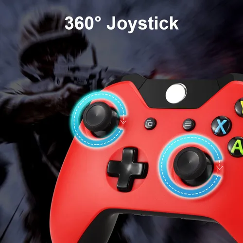 Vista 4 de Xbox Controller, Xbox One Controller inalámbrico, compatible con Xbox One, Xbox Series XS, Xbox One XS y PC, rojo y negro