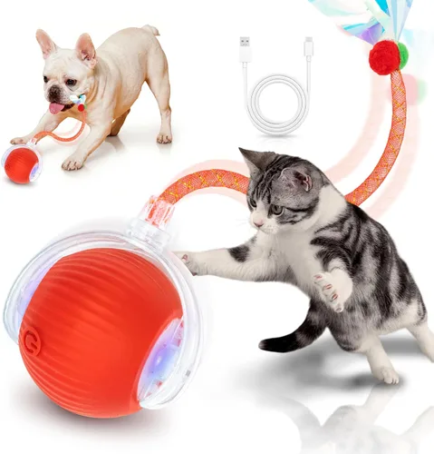 Vista 9 de Juguetes Interactivos para Gatos de Interior Pelota Automática Inteligente que Rueda para Gatitos Aburridos Mascota Mejorada de Movimiento Rápido