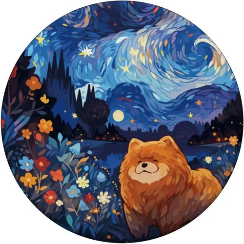 Vista 3 de Chow Chow Starry Night For Dog Mom Dog Dad PopSockets Swappable PopGrip