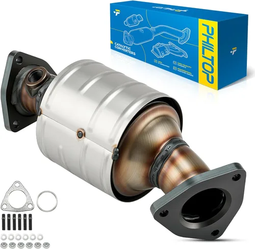 Vista 48 de PHILTOP Convertidor Catalítico de Ajuste Directo para Murano 2009 2010 2011 2012 2013 2014 3.5L, Cáscara de Acero Inoxidable Aluminio 203-1010
