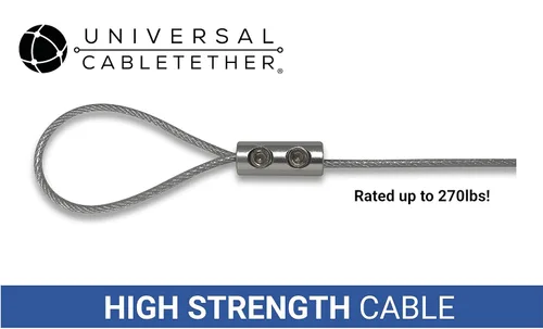 Vista 4 de Universal CableTether - TetherClamp (paquete de 4) – Resistente, reutilizable, ajustable, cable – Adaptadores seguros para pantalla de computadora