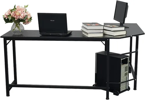 Vista 3 de Escritorio para computadora, mesa de estudio, escritorio en forma de L, escritorio de escritorio para computadora, escritorio de esquina