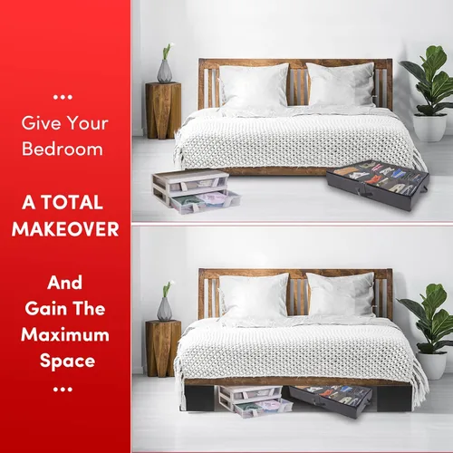 Vista 4 de DEDU Elevadores de cama de 5 pulgadas, resistentes, paquete de 4, elevadores de muebles en forma de L de gran tamaño, elevadores de sofá soportan