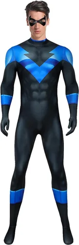Vista 7 de Bailu Disfraz de superhéroe de Halloween para cosplay, overol Zentai, enterizo de elastano, estilo 3D para adultos