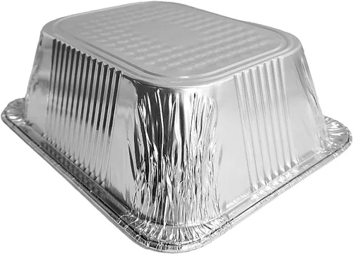 Vista 7 de Sartén para asar mesa de vapor de aluminio extra profundo de 4 pulgadas de tamaño medio (1/2) - Recipientes desechables ideales para hornear