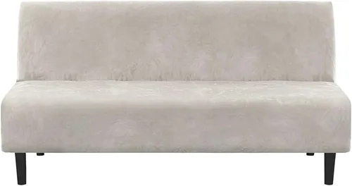 Vista 10 de H.VERSAILTEX - Funda para sofá de terciopelo real, para futón sin brazos, sofá, sofá cama, para proteger muebles, de terciopelo grueso y suave que