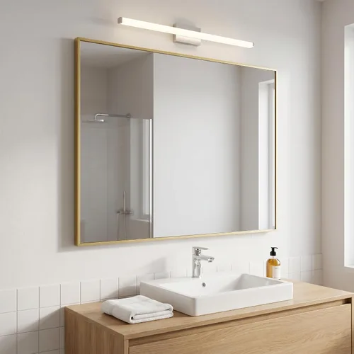 Vista 13 de BEAUTYPEAK Espejo de pared rectangular dorado de 24 x 36 pulgadas con marco de metal, se cuelga horizontal o vertical para sala de estar