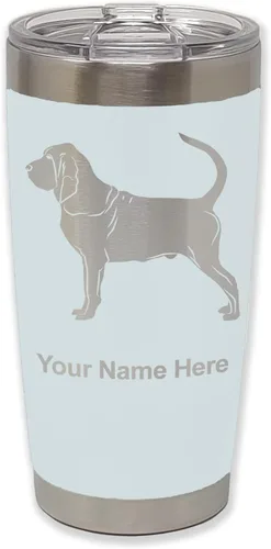 Vista 17 de LaserGram Vaso aislado al vacío de 20 onzas, perro sabueso, grabado personalizado incluido (negro)