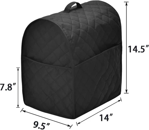 Vista 5 de Funda para batidora de pie compatible con batidora, se adapta a todos los modelos de cabezal inclinable y elevador de tazón, impermeable, fácil Negro
