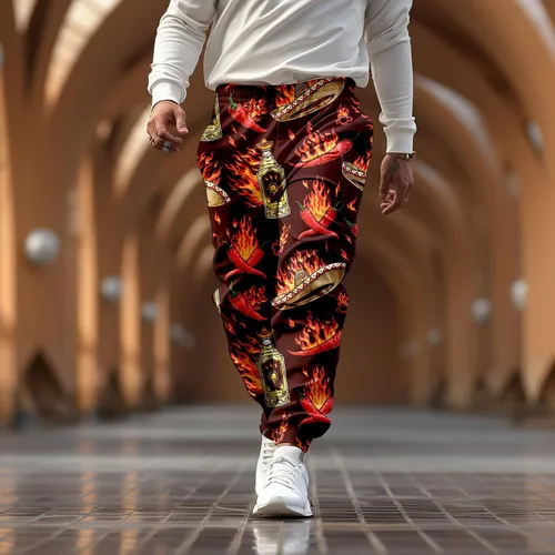 Vista 7 de Pantalones deportivos divertidos de los años 80 para hombre, pantalones deportivos con cintura elástica, pantalones casuales
