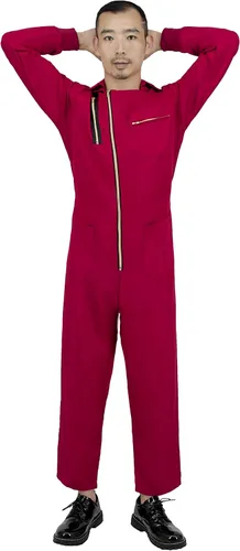 Vista 6 de Traje de Cosplay Serie TV Versión Original para Adultos Mono con Cremallera Mono Rojo S-XL