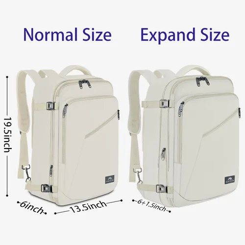 Vista 2 de MATEIN Mochila de viaje grande para mujer, mochila ligera de mano y correas de hombro ocultas, mochilas antirrobo impermeables para vuelo, mochilas