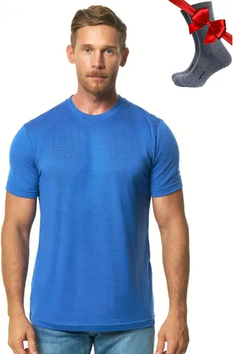 Vista 23 de Camiseta 100% de lana merino para hombre - Camiseta interior de capa base Tinta negra