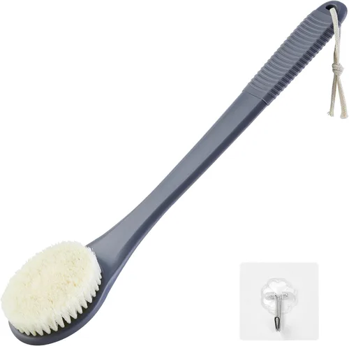 Vista 10 de Limpiador de espalda para ducha, cepillo corporal de ducha para limpieza con mango largo para ducha, limpiador de espalda de 17 pulgadas para ducha