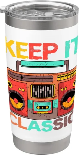 Vista 8 de Keep It Classic Radio 80s 90s Retro Vintage Cassette Player Vaso aislado de acero inoxidable