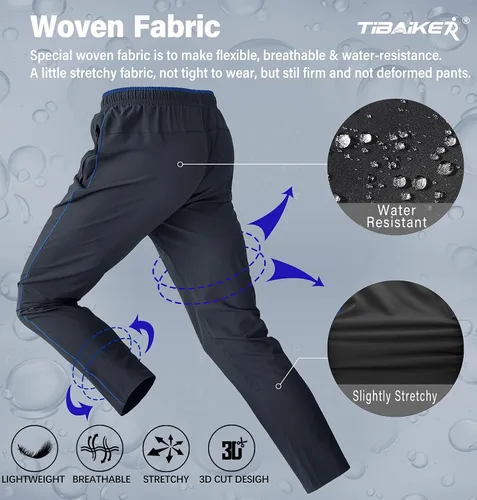 Vista 2 de TIBAIKER Mens Joggers Athletic Workout Golf Pants with Pockets Track Lounge Jogging Running Gym Pants