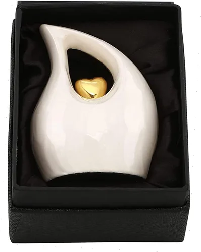 Vista 3 de Urna de recuerdo personalizada para cenizas humanas – Urna conmemorativa de diseño de corazón, pequeña urna de cremación, urna funeraria