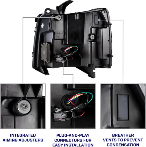 Vista 6 de Form Lighting Faros Delanteros Proyectores LED Secuenciales compatibles con Chevrolet Silverado 2007-2013 (par)