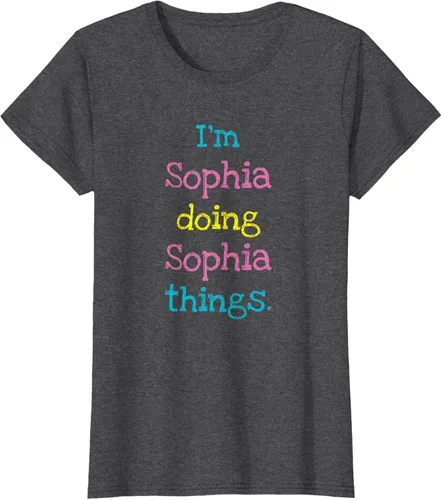 Vista 4 de Sophia - Camiseta con texto personalizado para niñas