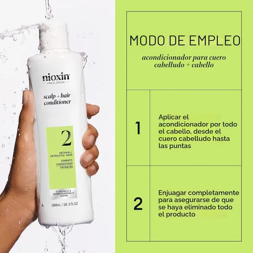 Vista 6 de Nioxin System 2 - Acondicionador de cuero cabelludo + engrosamiento del cabello para cabello natural con adelgazamiento progresado Aumenta