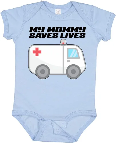 Vista 6 de inktastic My Mommy Saves Lives- Body para bebé de ambulancia