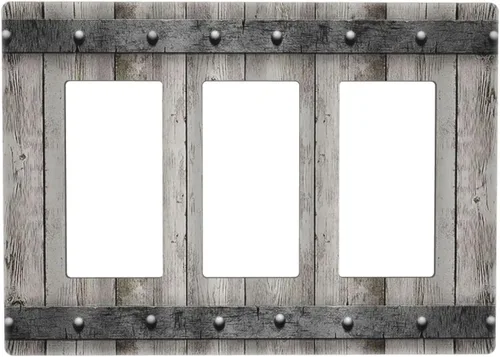 Vista 67 de Mid Century Morden Boho - Placa de pared para interruptor de luz dúplex de 1 banda, placa frontal decorativa eléctrica para receptáculo para baño