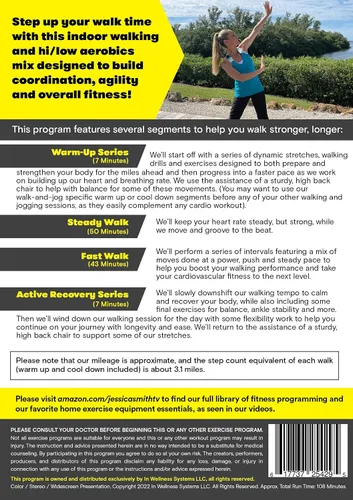 Vista 2 de Walka5K (The Fun Way!) with IndoorWalking+ HiLow Impact Aerobics No Treadmill Steps with Jessica Smith