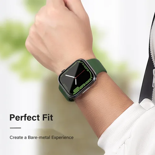 Vista 8 de Juego de 2 fundas con protector de pantalla de vidrio templado para Apple Watch SE (Gen 1/2/3) Series 4/5/6 40mm, tacto suave, protección