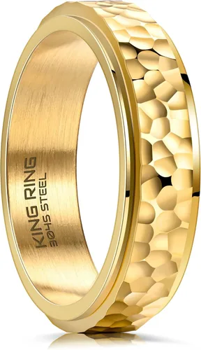 Vista 10 de King Ring 6mm Hammered Spinner Ring – Fidget Ring for Men & Women – Designed in USA