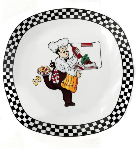 Vista 2 de Elegante y elegante vajilla cuadrada de porcelana de 20 piezas, servicio para 4 personas para organizar fiestas y eventos, diseño de chef